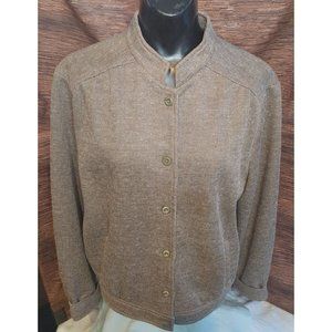 Ko Ko Knits of California Brown Long-Sleeve Lightweight Jacket Size 16